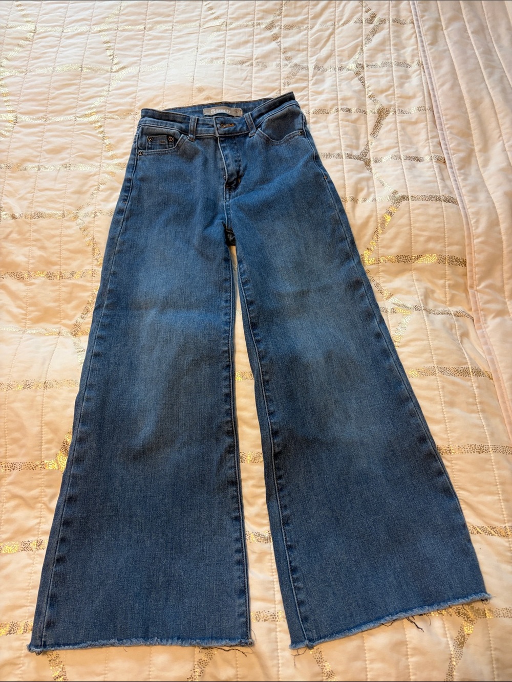 Tractr Dark Blue Wide Leg Kids Jeans
